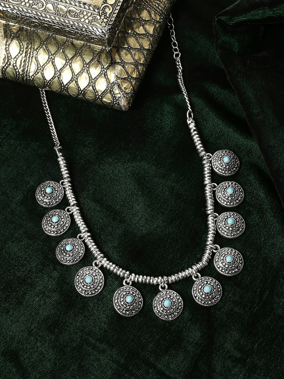 

Lilly & sparkle Women Silver-Plated Oxidised Necklace