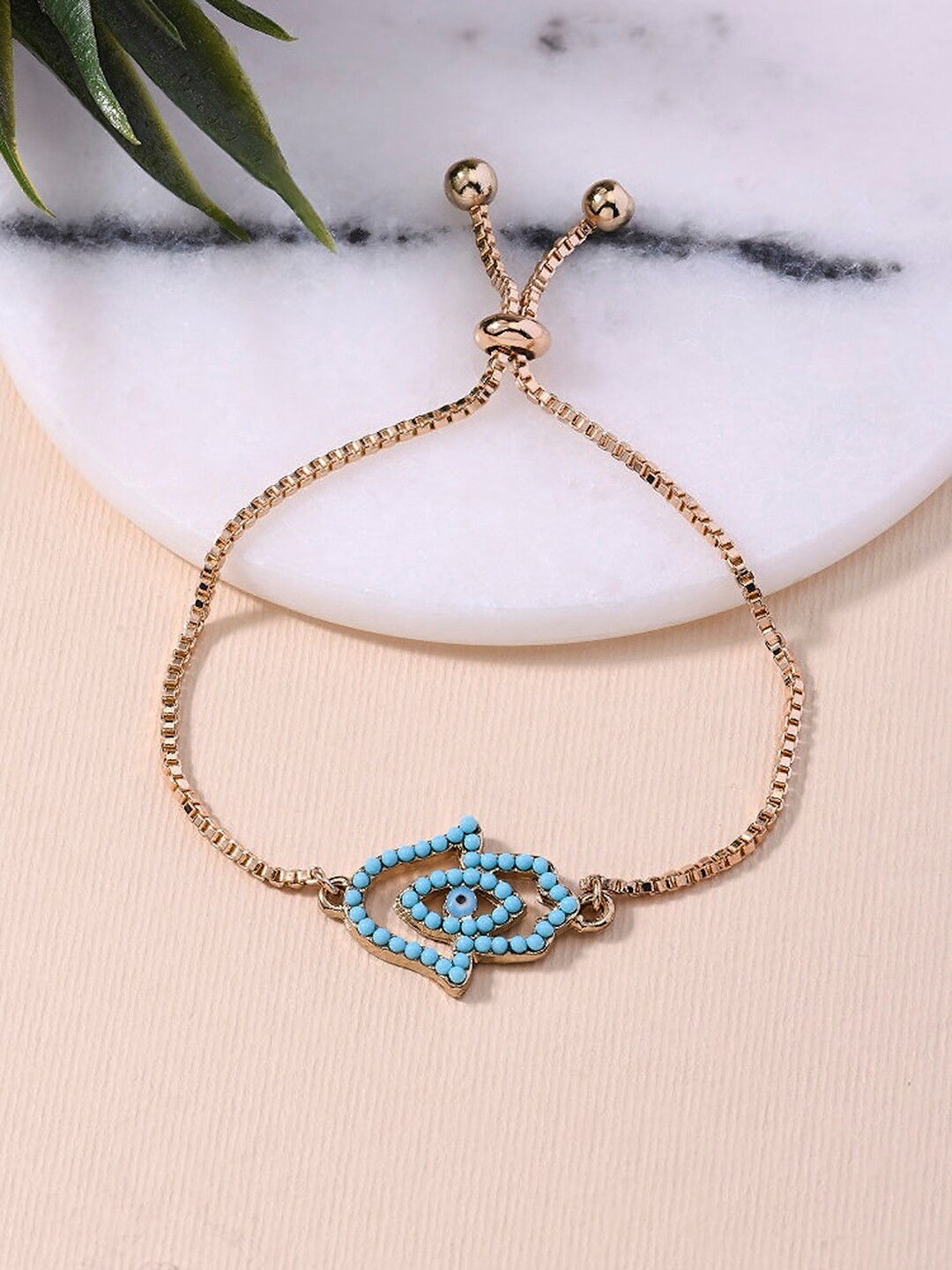 

Lilly & sparkle Women Pearls Gold-Plated Charm Bracelet