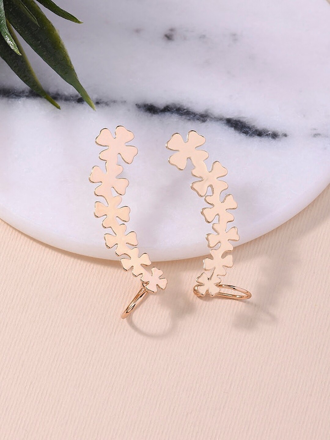 

Lilly & sparkle Gold-Plated Contemporary Ear Cuff Earrings