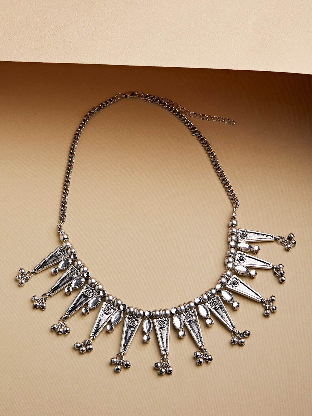 

Lilly & sparkle Women Silver-Plated Oxidised Necklace