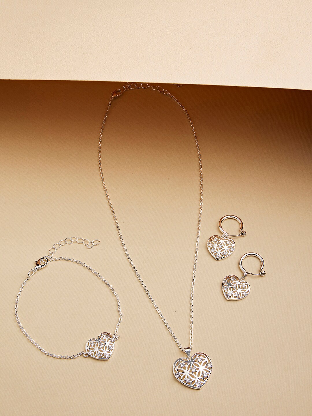 

Lilly & sparkle Silver-Plated Jewellery Set With Bracelet