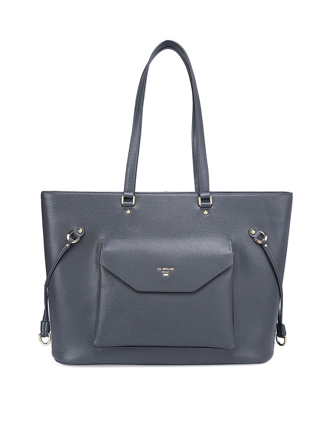 

Da Milano Leather Structured Shoulder Bag, Grey