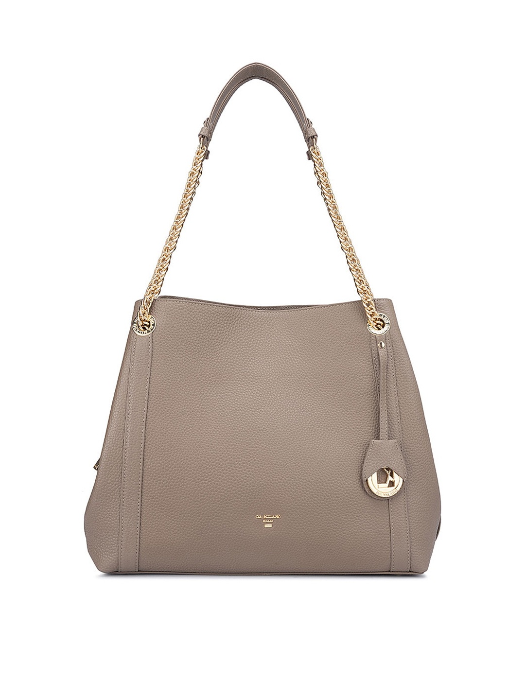 

Da Milano Brown Leather Structured Shoulder Bag with Tasselled