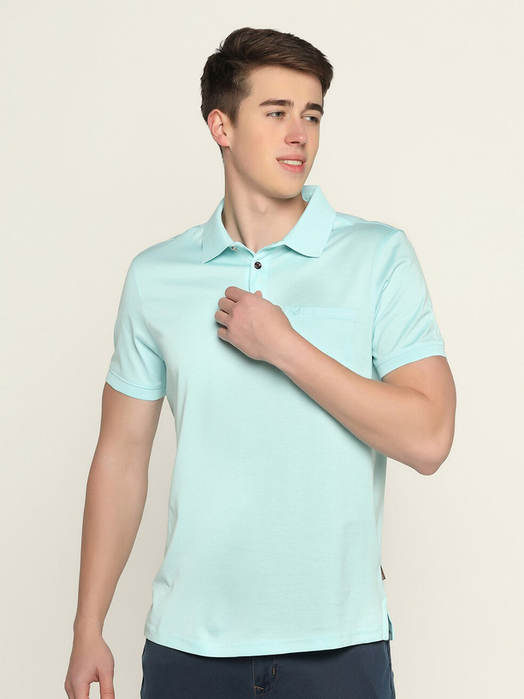 

Blackberrys Men Mercerized Polo Tshirt, Sea green
