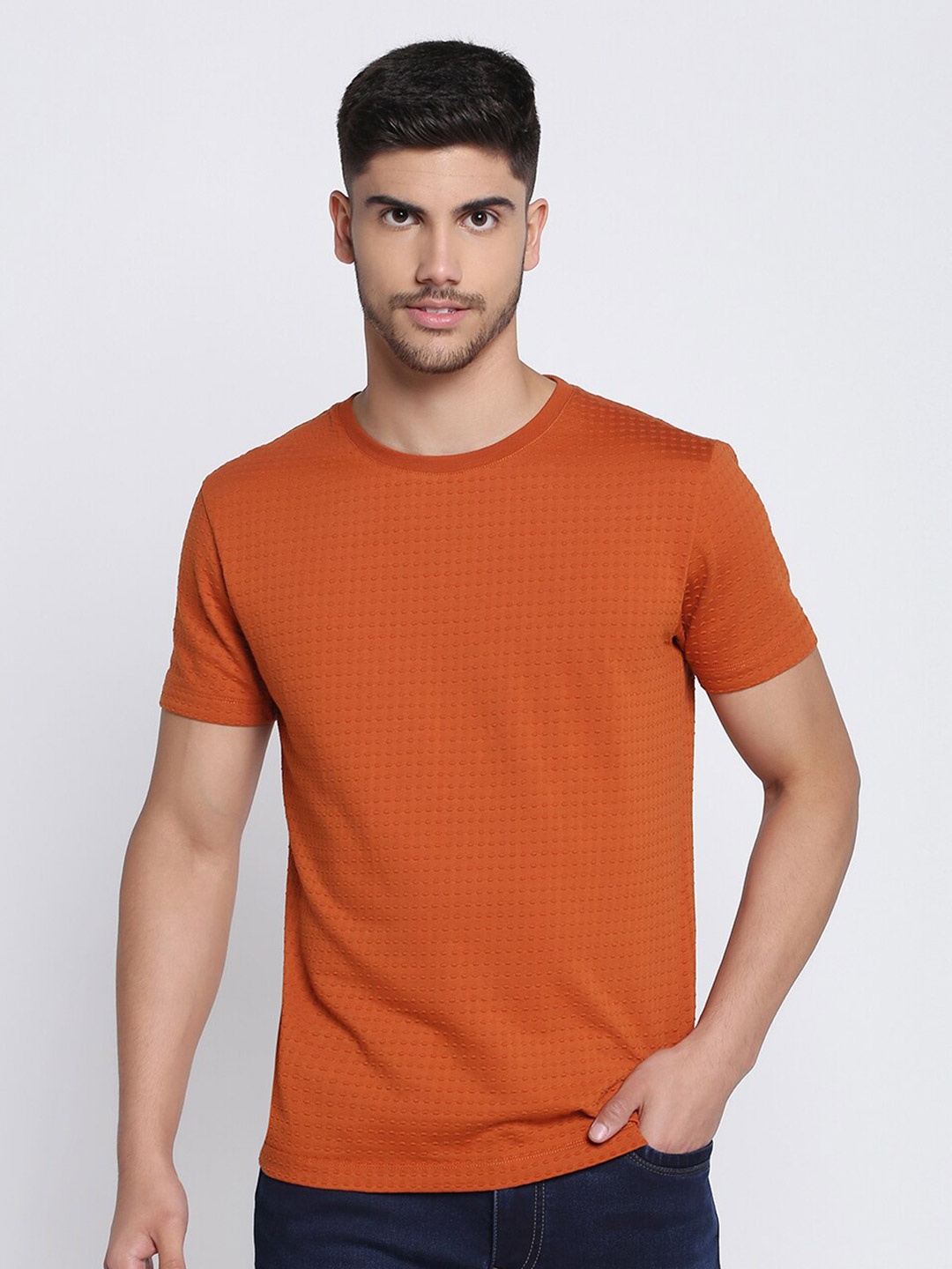 

Blackberrys Men Mercerized Crew Neck Tshirt, Orange