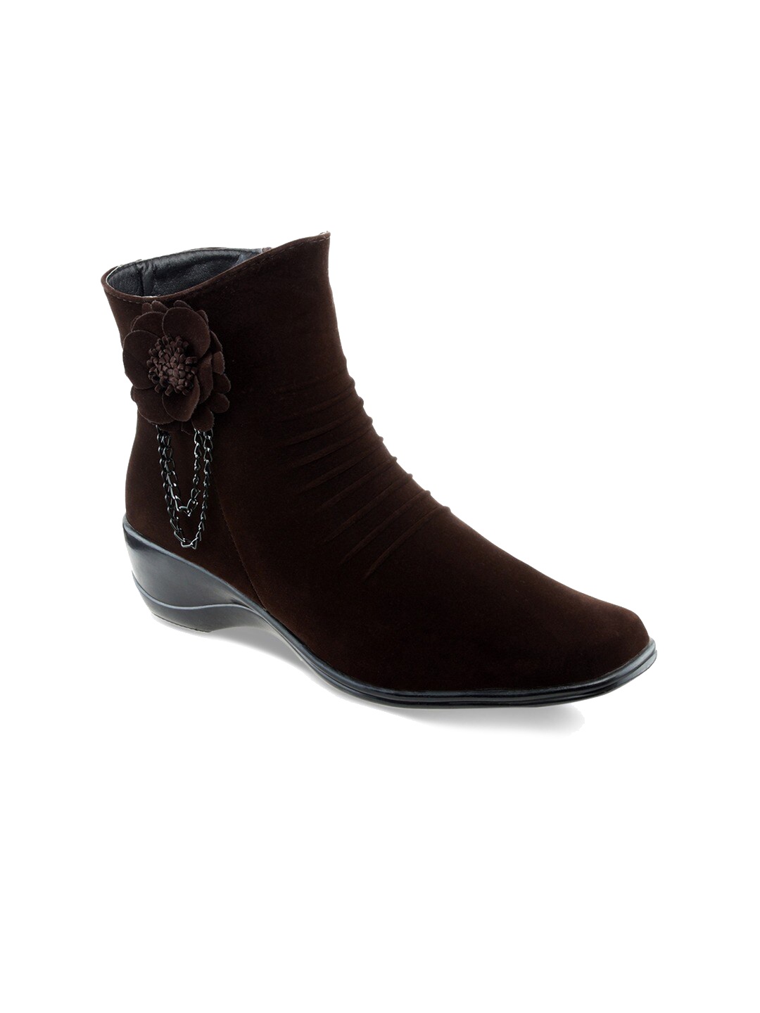

SHUZ TOUCH MODARE Women Casual Block-Heeled Regular Boots, Brown