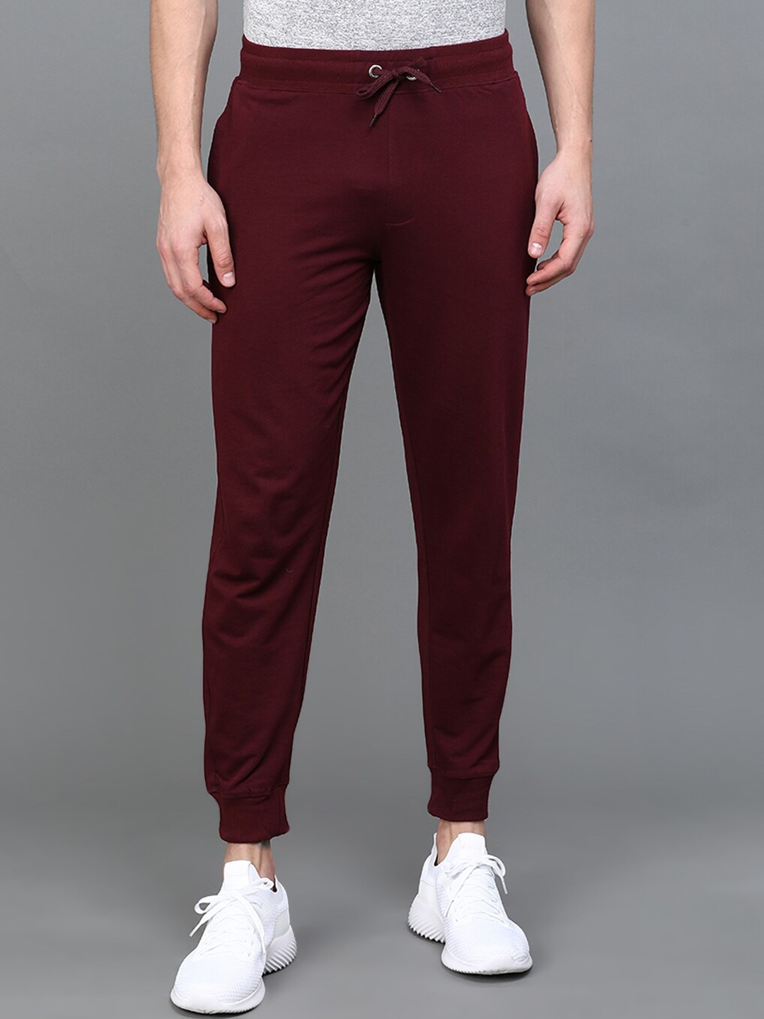 

Urban Dog Men Pure Cotton Drawstring Joggers, Maroon