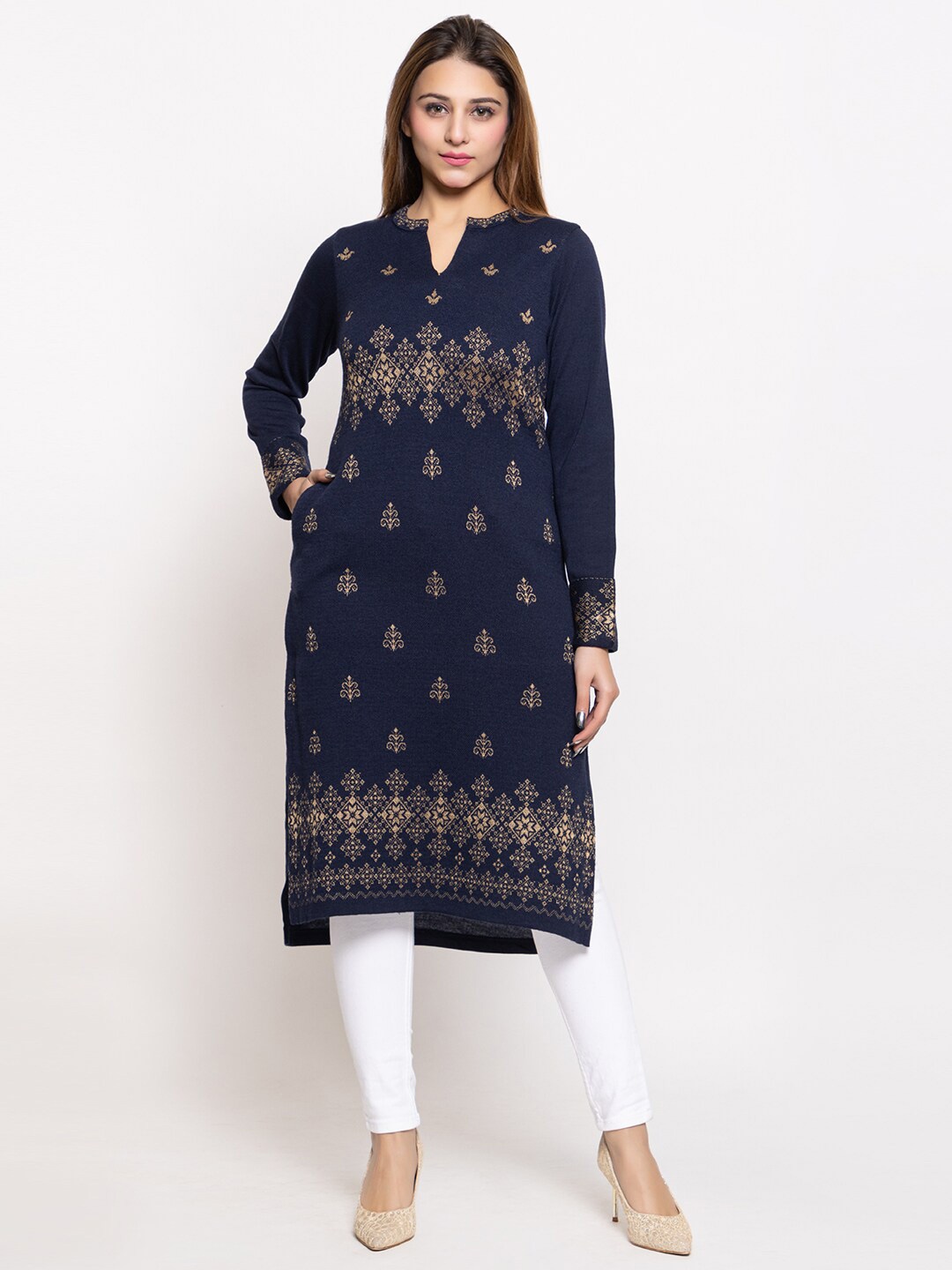

KEIKO Women Navy Blue Ethnic Motifs Printed Kurta