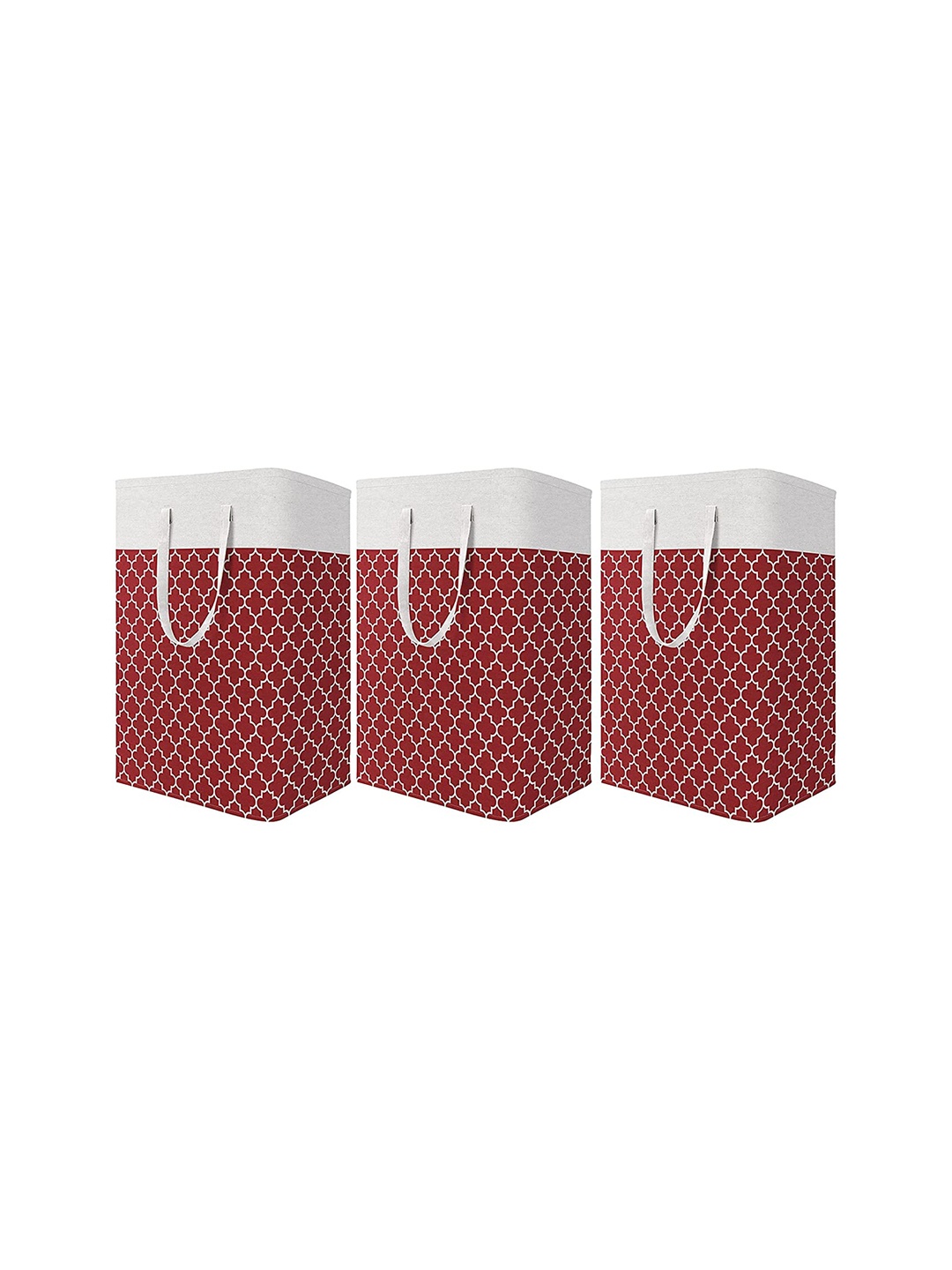 

HOUSE OF QUIRK Set of 3 Collapsible Large Laundry Baskets 75L, Red