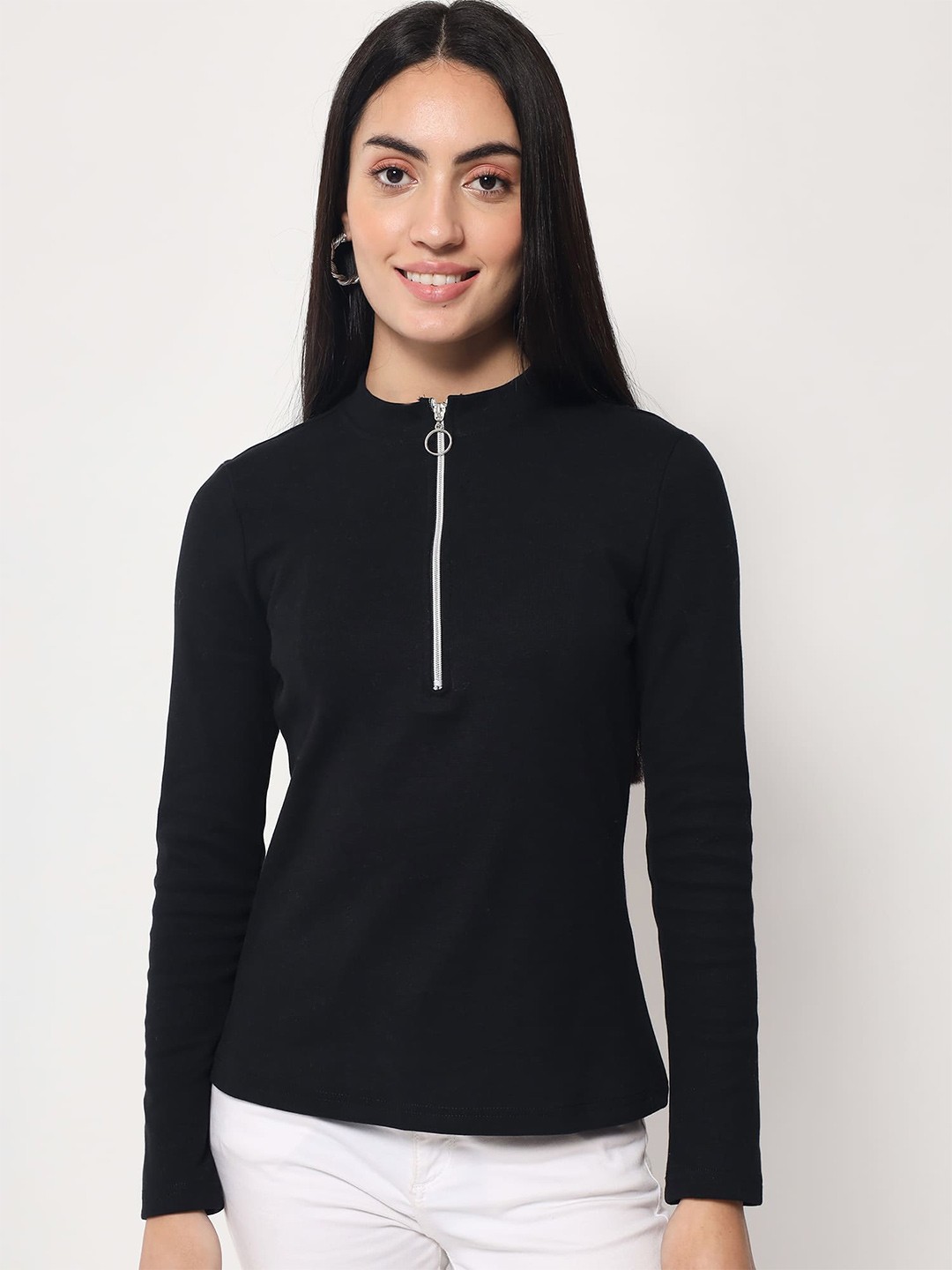 

Beatnik High Neck Top, Black