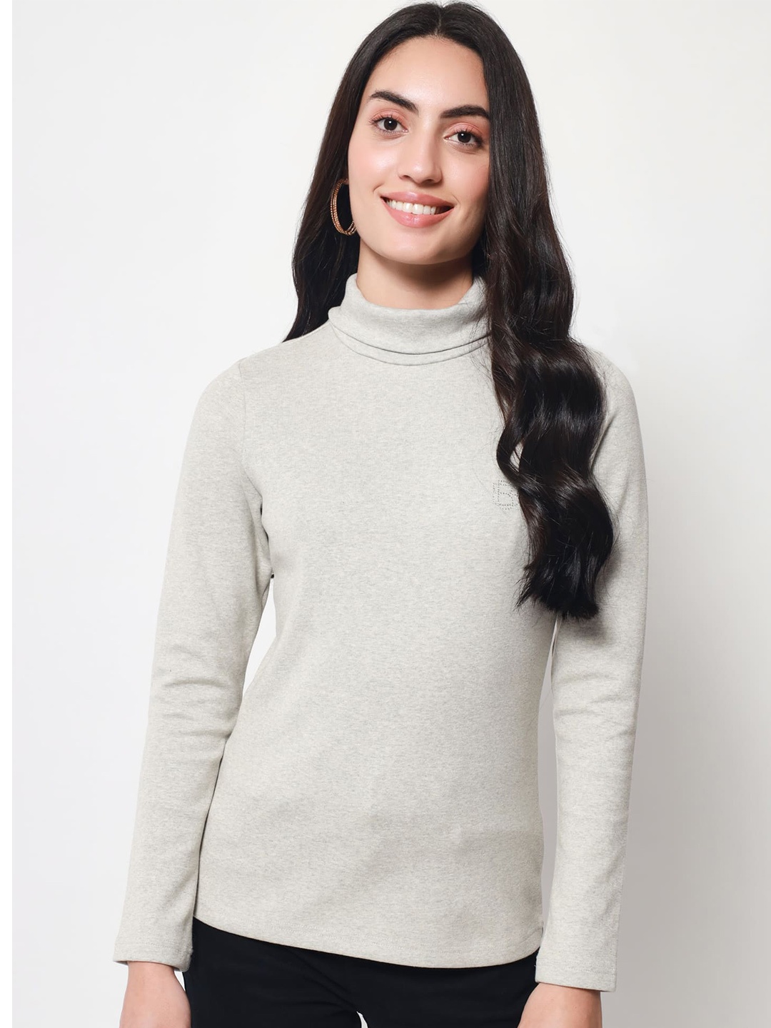 

Beatnik High Neck Top, Grey
