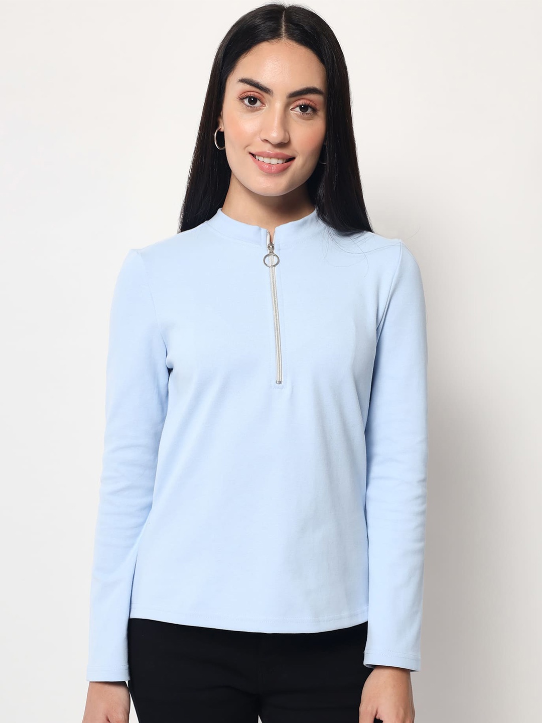 

Beatnik High Neck Top, Blue