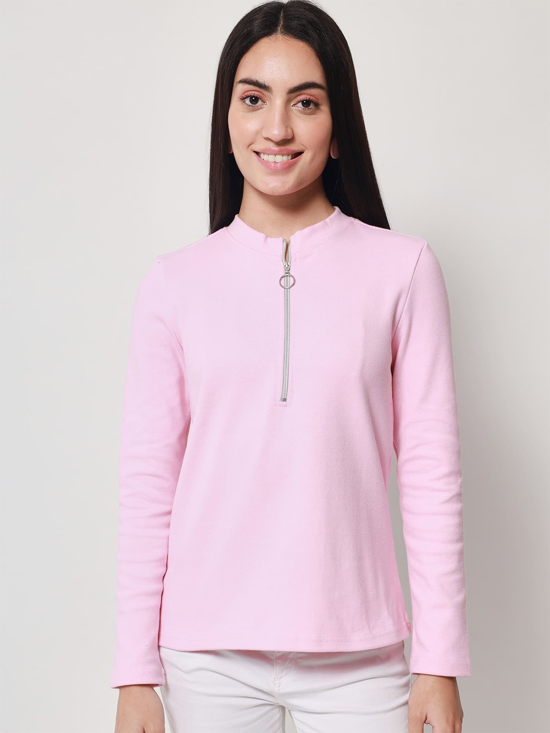 

Beatnik High Neck Top, Pink