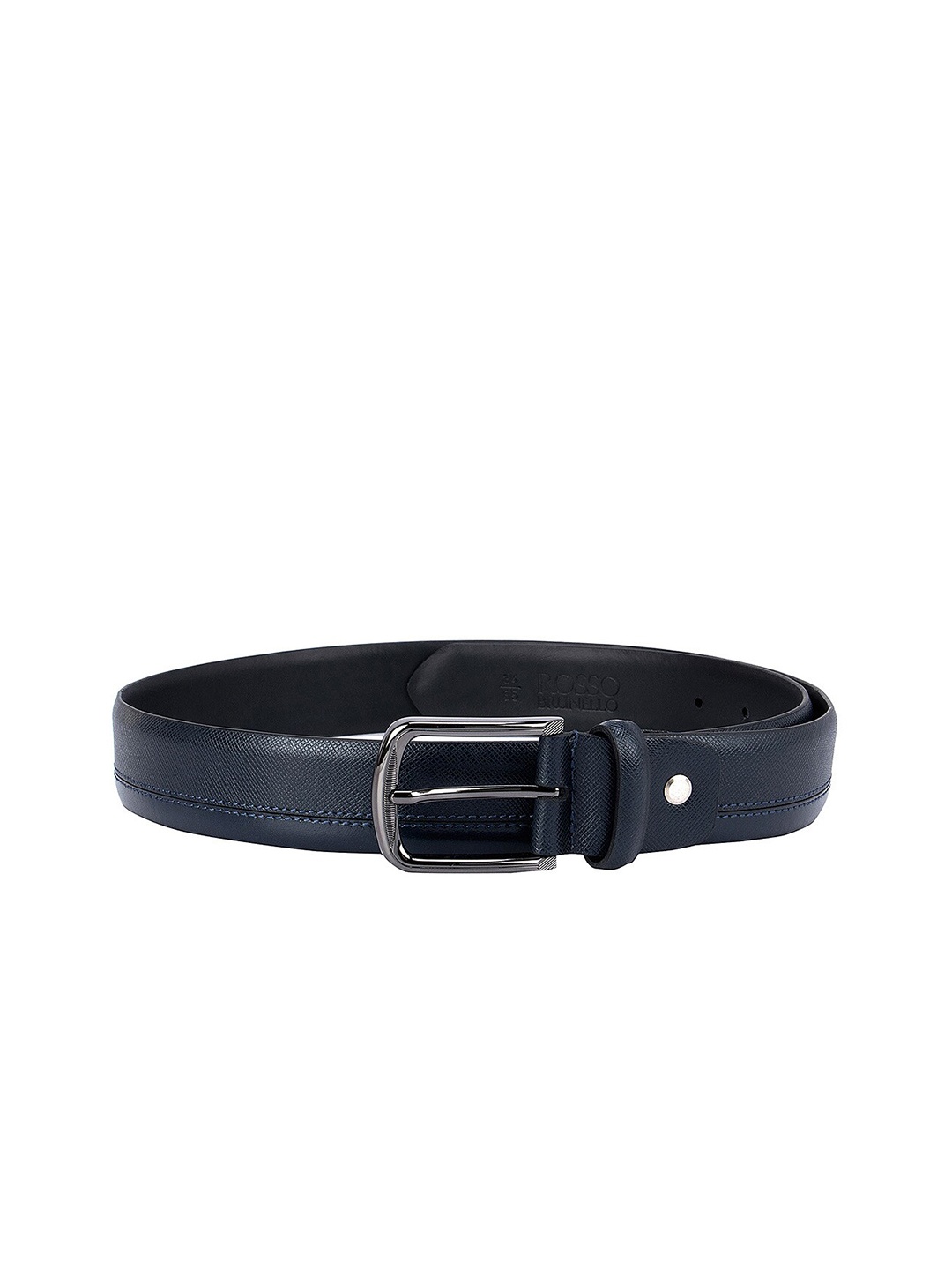 

ROSSO BRUNELLO Men Textured Leather Belt, Blue