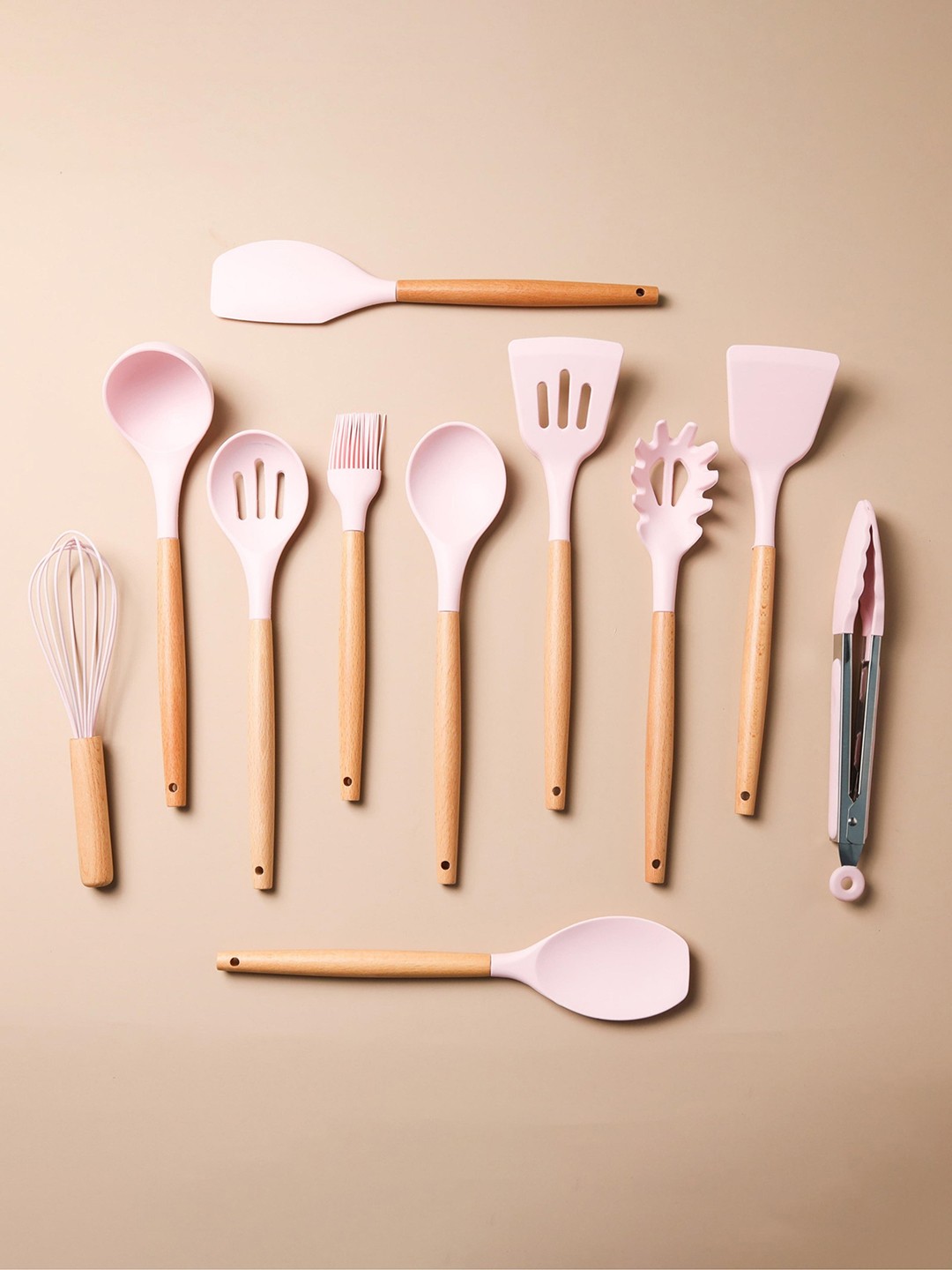 

Nestasia Set Of 11 Pink and Brown Colourblocked Cutlery Set