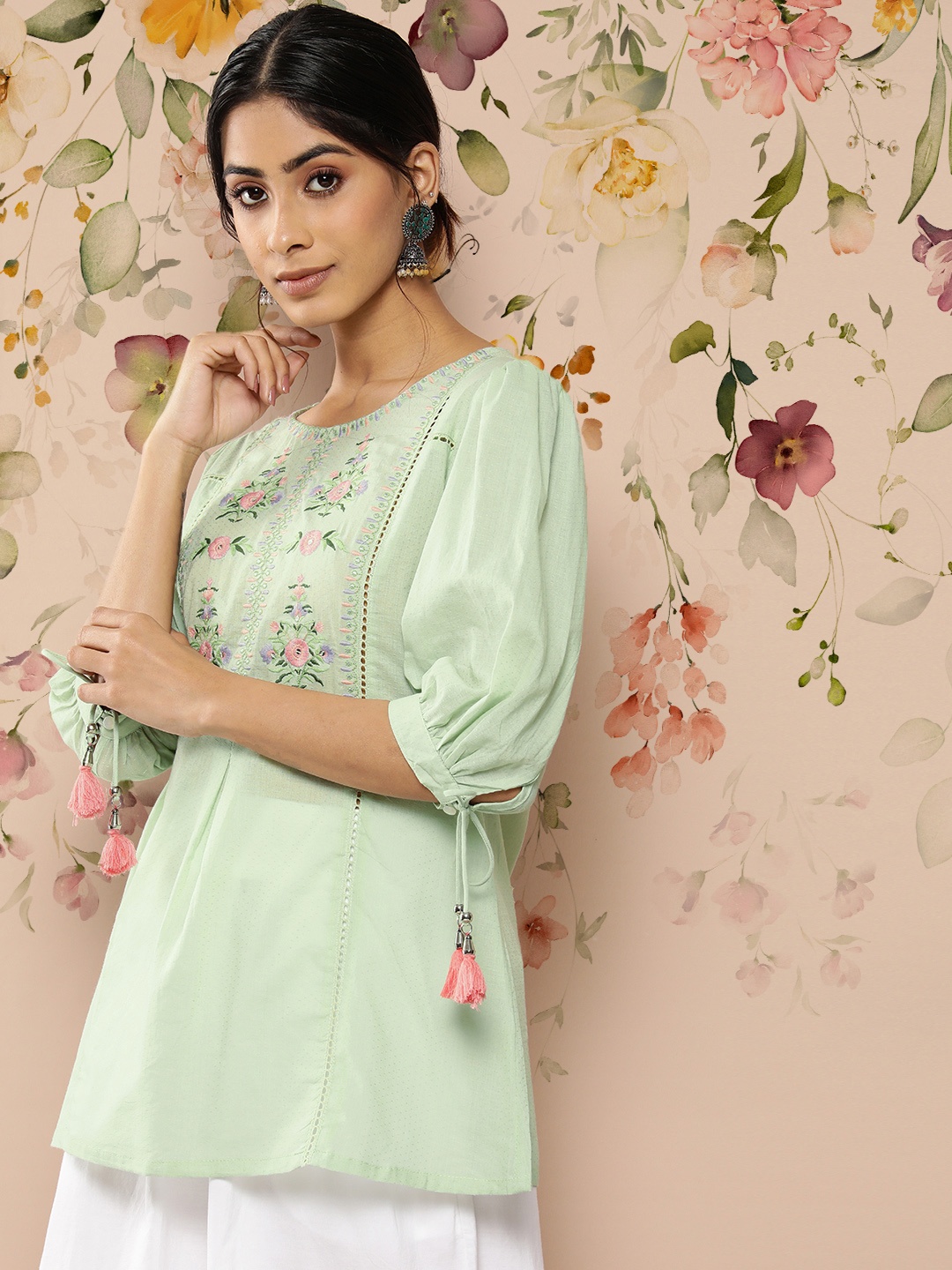 

Juniper Green Embroidered Tunic