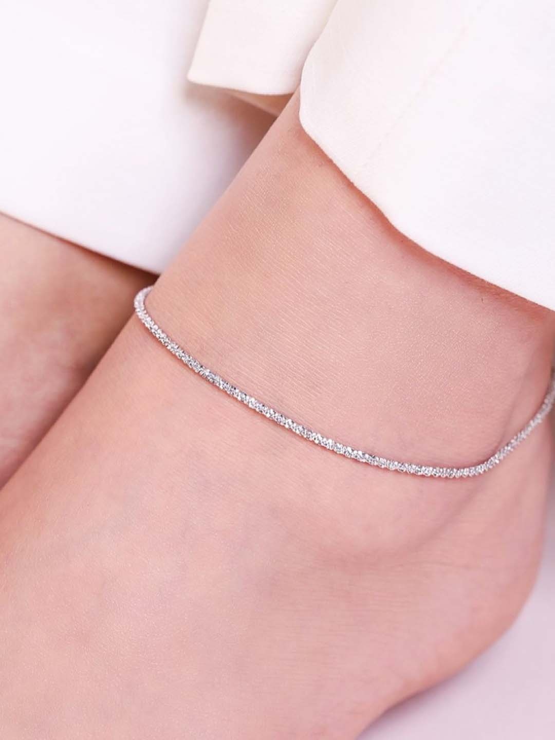 

Zavya 925 Sterling Silver Rhodium-Plated Anklet