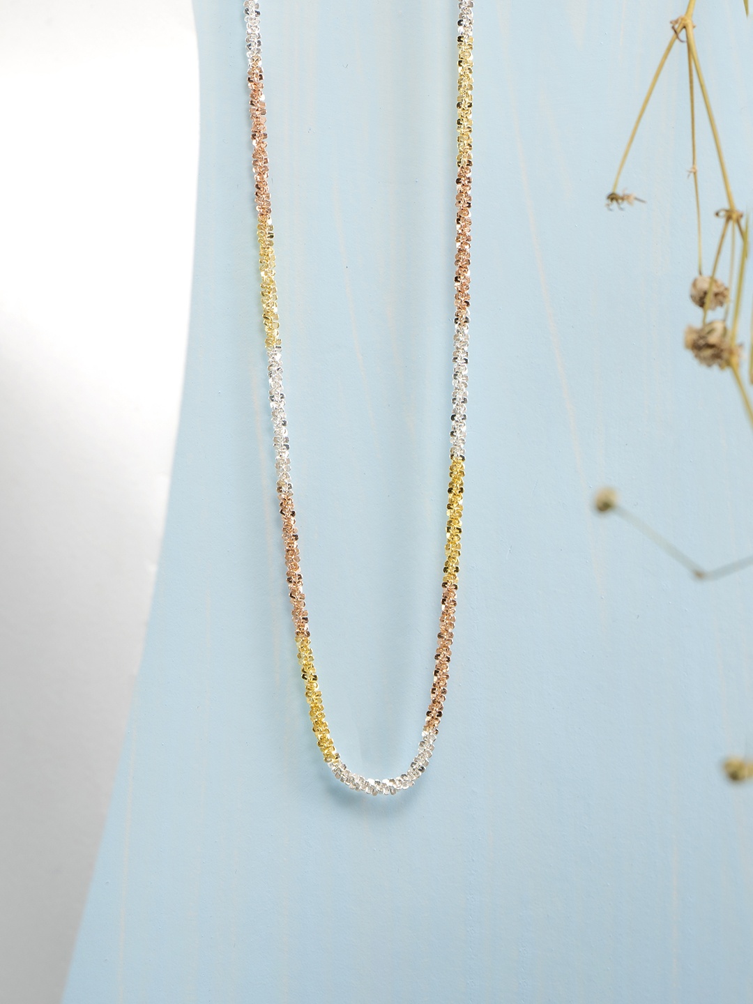 

Zavya Sterling Silver Rhodium-Plated Chain, Gold