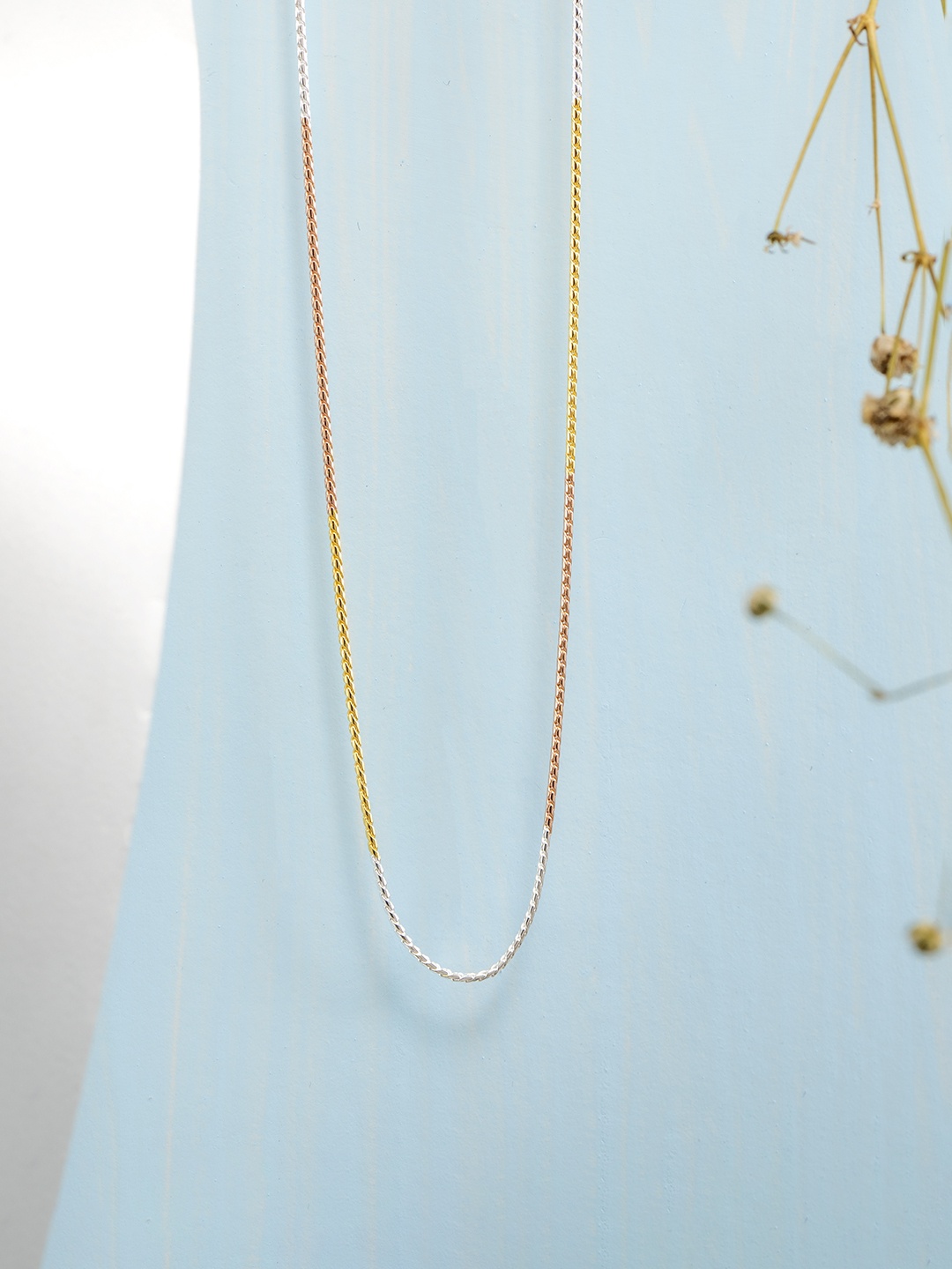 

Zavya Sterling Silver Rhodium-Plated Chain, Gold