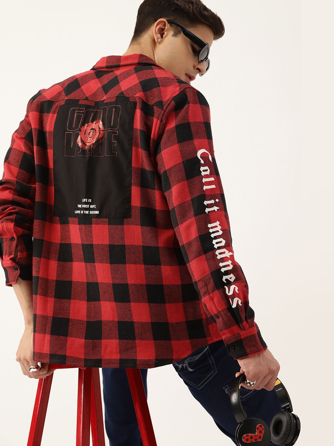 

Kook N Keech Men Pure Cotton Buffalo Checked Valentine Flannel Shirt, Red