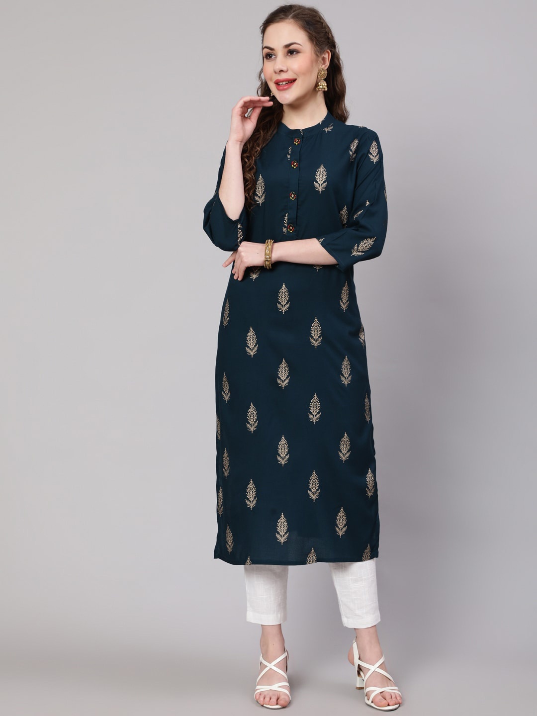 

KALINI Women Ethnic Motifs Printed Kurta, Teal