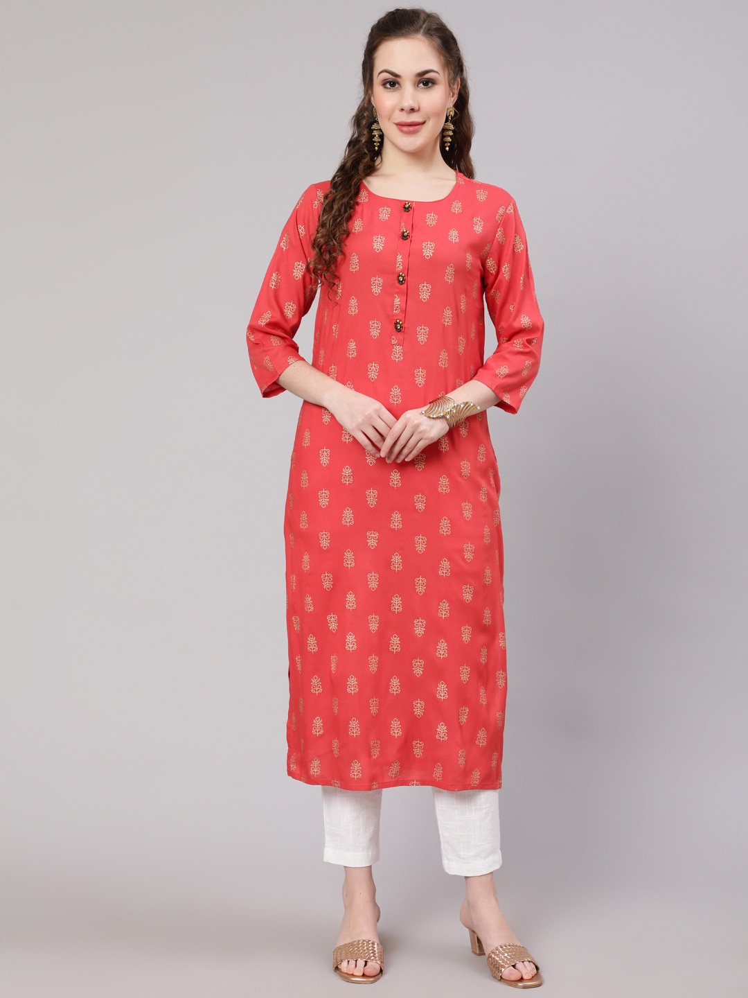 

KALINI Women Ethnic Motifs Printed Kurta, Pink