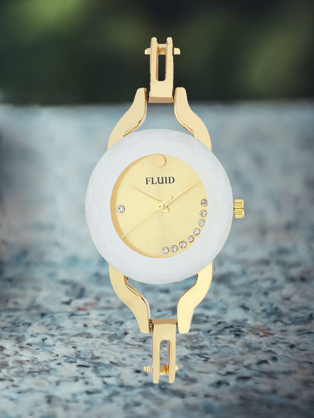 

FLUID Women Printed Dial & Bracelet Style Straps Analogue Watch FL23-007-GD01, Gold