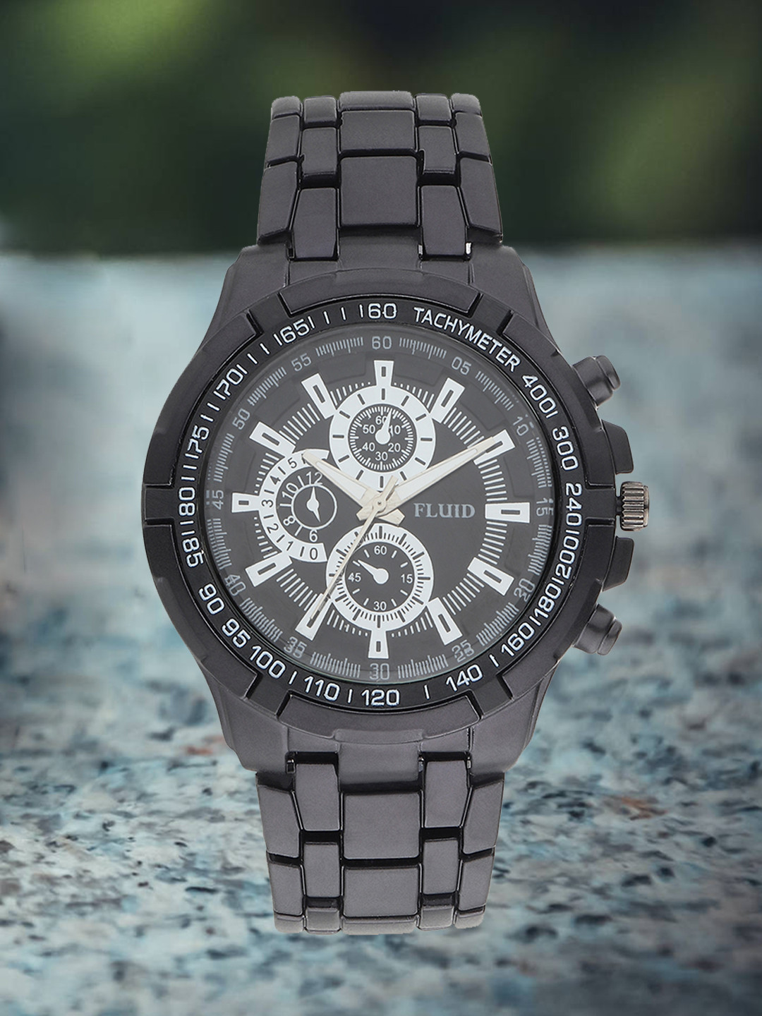 

FLUID Men Bracelet Style Straps Analogue Watch FL23-002-BK-BK, Black