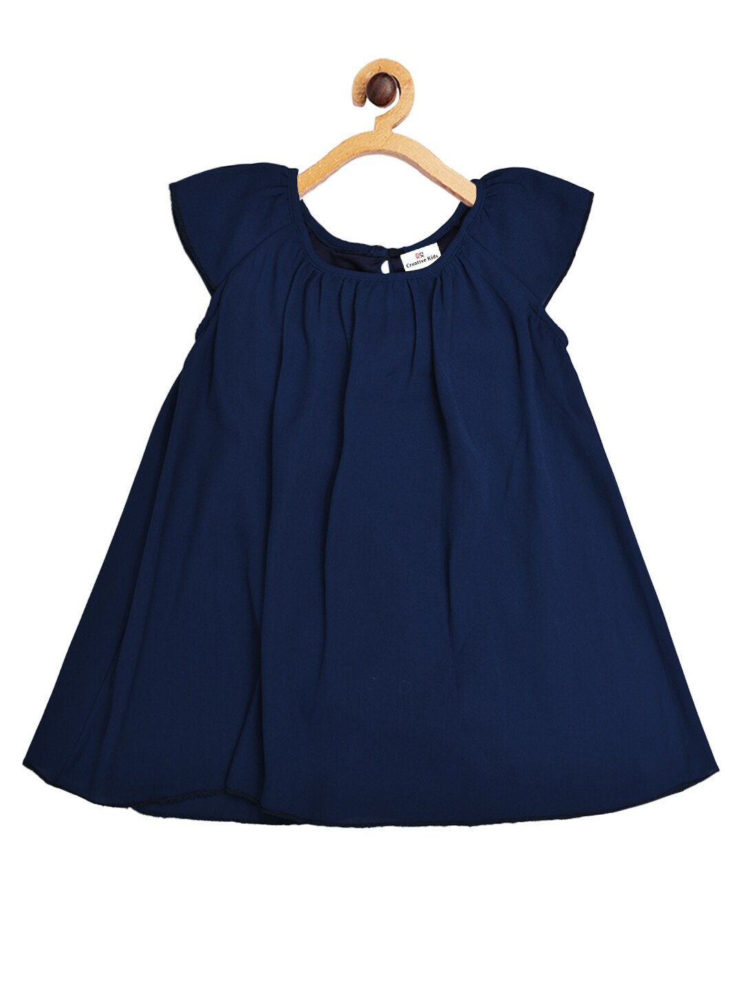 

Creative Kids Infant Girls Cap Sleeves A-Line Dress, Navy blue