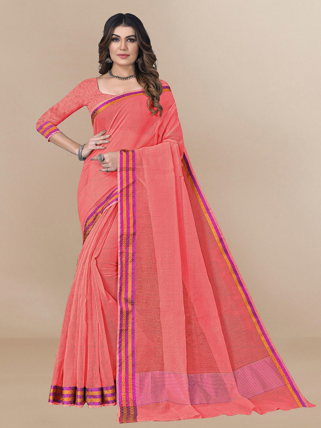 

Sidhidata Silk Cotton Kota Saree, Red
