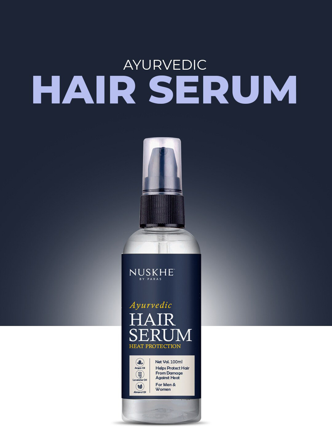 

Nuskhe by Paras Ayurvedic Heat Protection Hair Serum - 100 ml, White