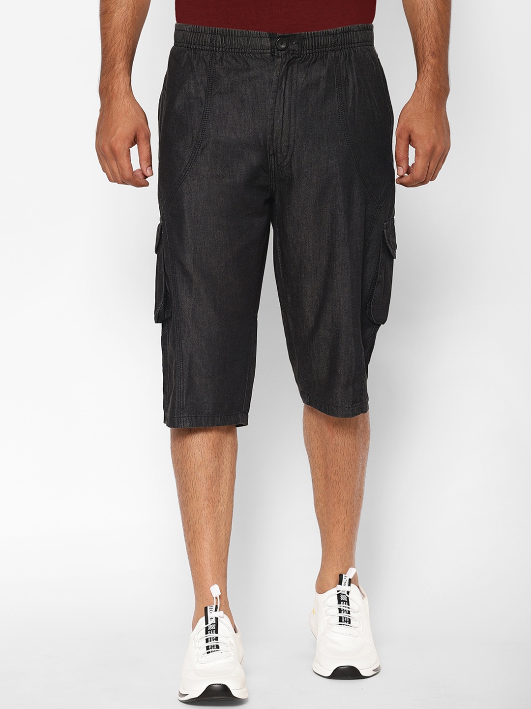 

SAPPER Men Cotton Cargo Shorts, Black