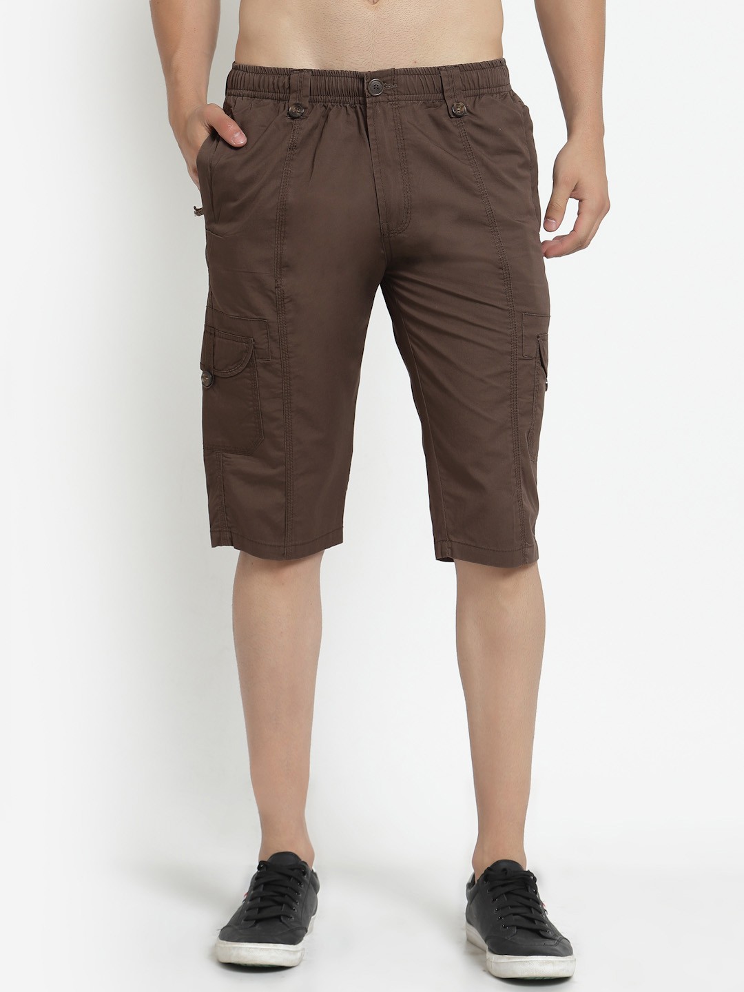 

SAPPER Men Slim Fit Cotton Cargo Shorts, Brown