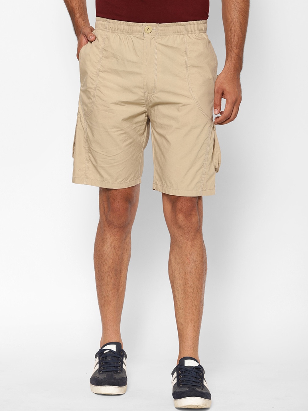 

SAPPER Men Mid-Rise Cotton Shorts, Beige