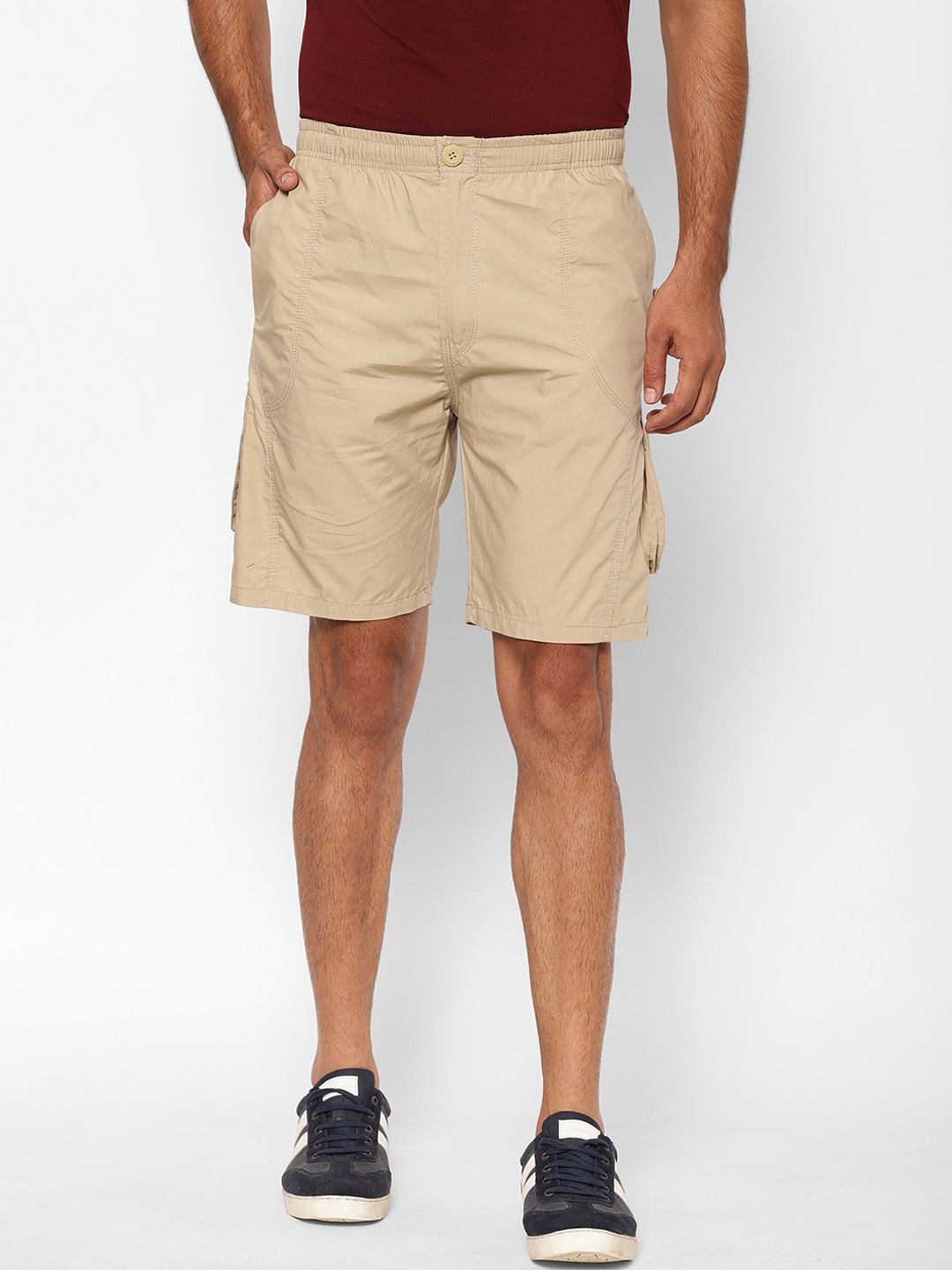 

SAPPER Men Mid-Rise Cotton Shorts, Beige