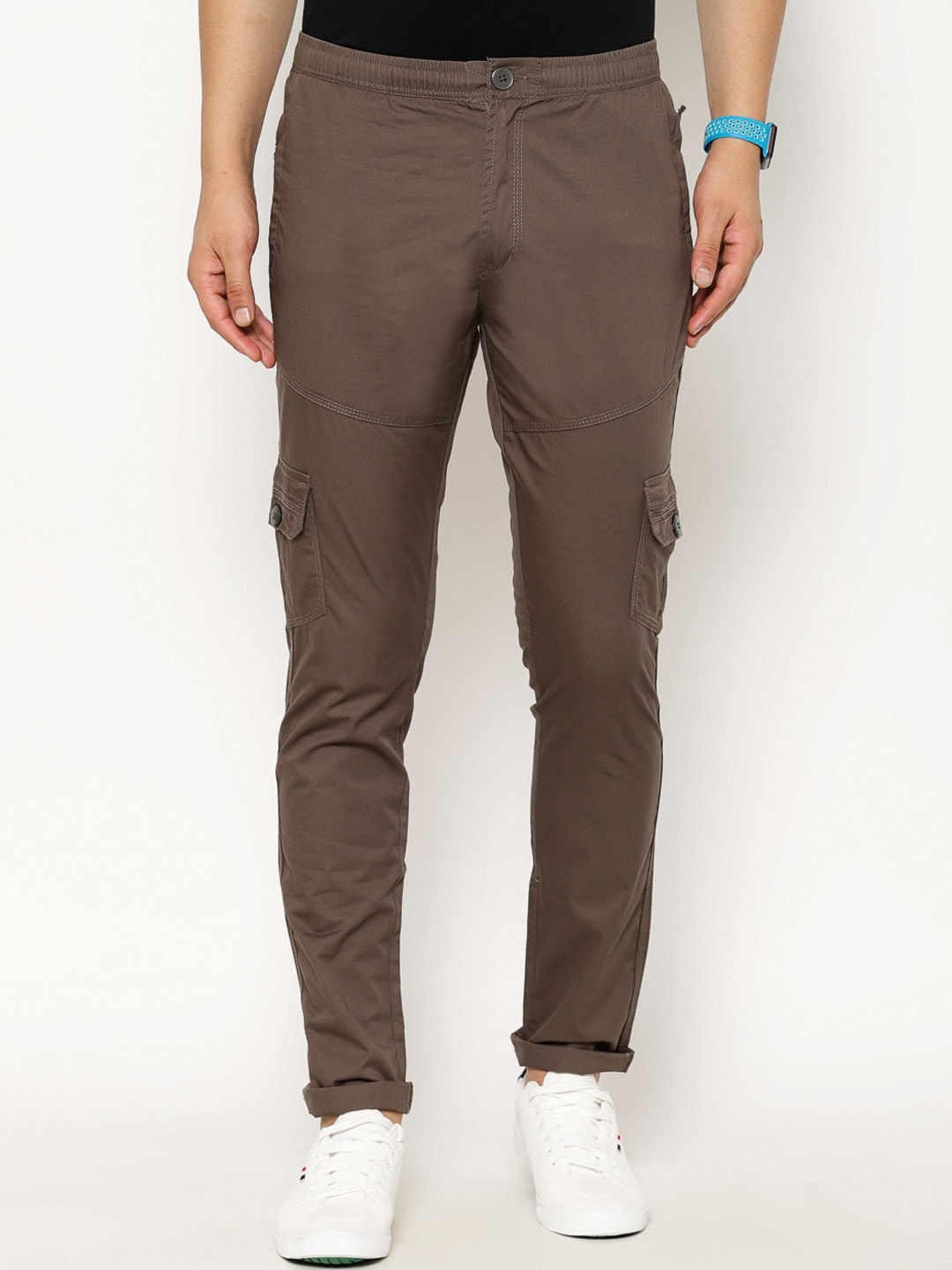 

SAPPER Men Mid-Rise Cotton Cargo Trousers, Grey
