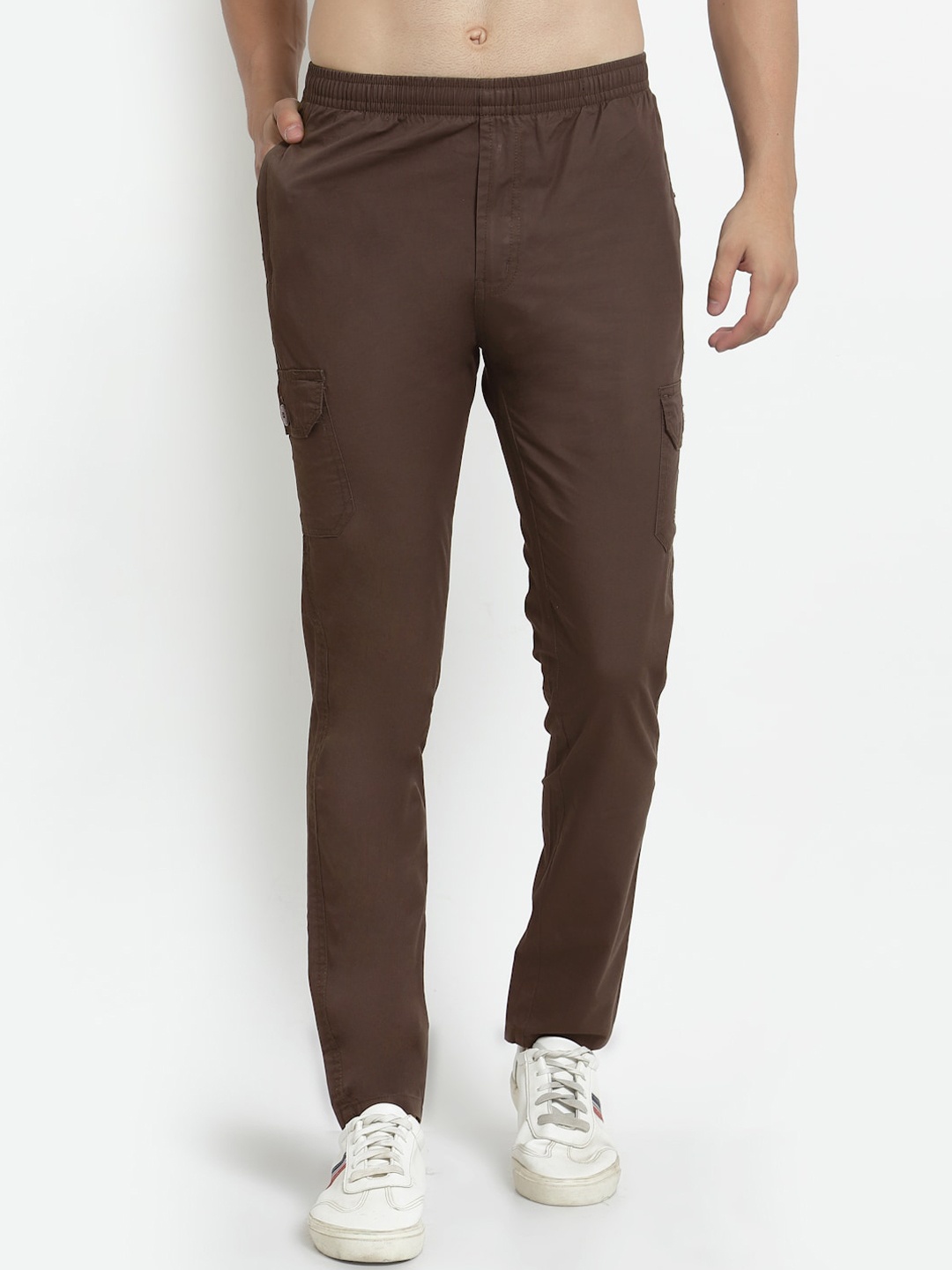 

SAPPER Men Cotton Slim Fit Cargos Trousers, Brown