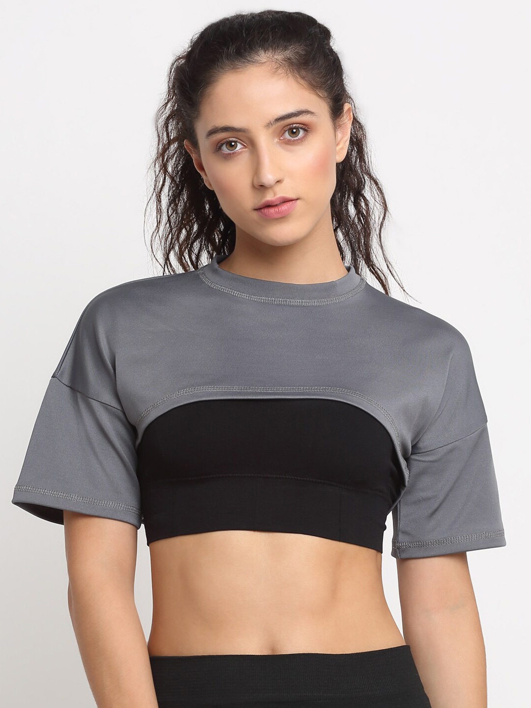 

EVERDION Women Relaxed Fit Round Neck T-shirt, Grey