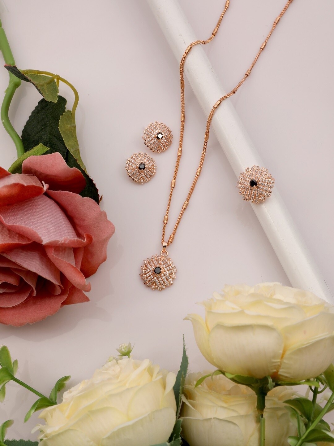 

Vita Bella Gold-Plated CZ Stone-Studded Jewellery Set