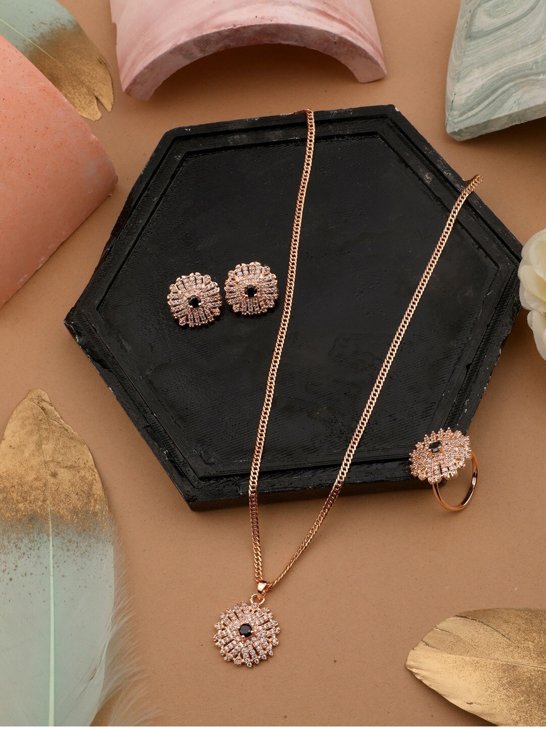 

Vita Bella Gold-Plated CZ Studded Jewellery Set