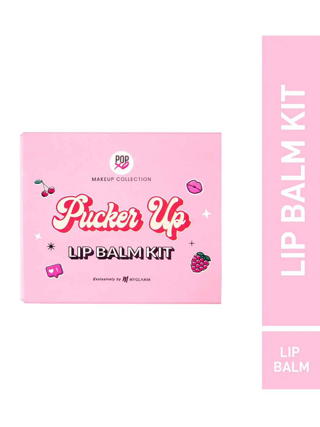 

MyGlamm Popxo Pucker Up Lip balm Kit 3g-Berrylicious + Cherry Blossoms + Strawberry Kisses, Pink