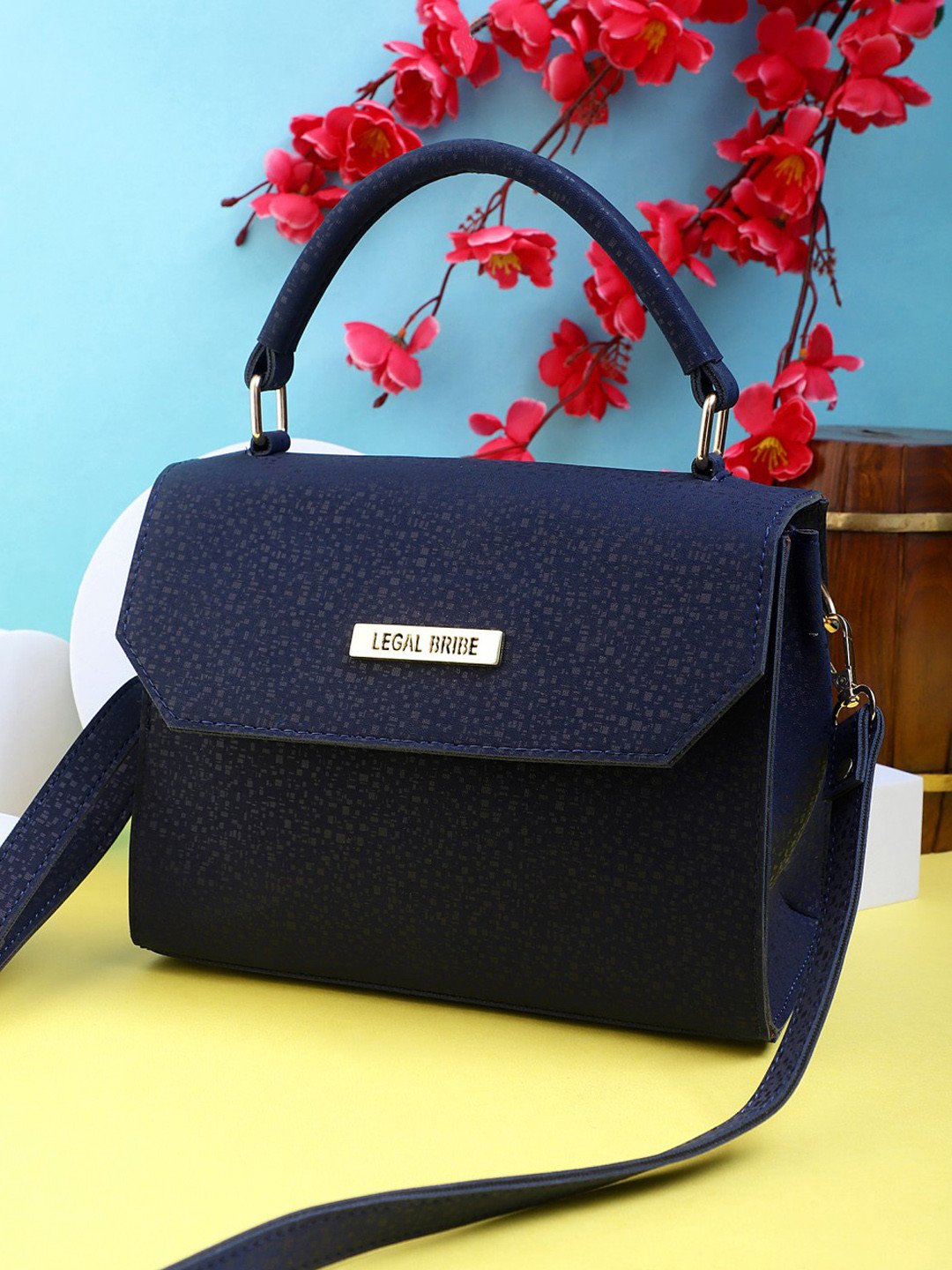 

LEGAL BRIBE PU Shopper Handheld Bag, Blue