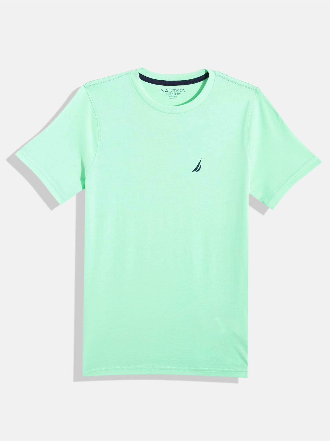 

Nautica Boys Pure Cotton Round Neck T-shirt, Lime green