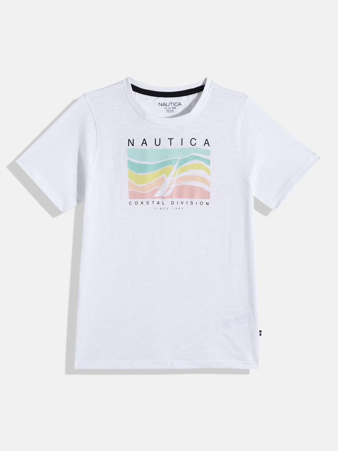 

Nautica Boys Brand Logo Printed Pure Cotton T-shirt, White