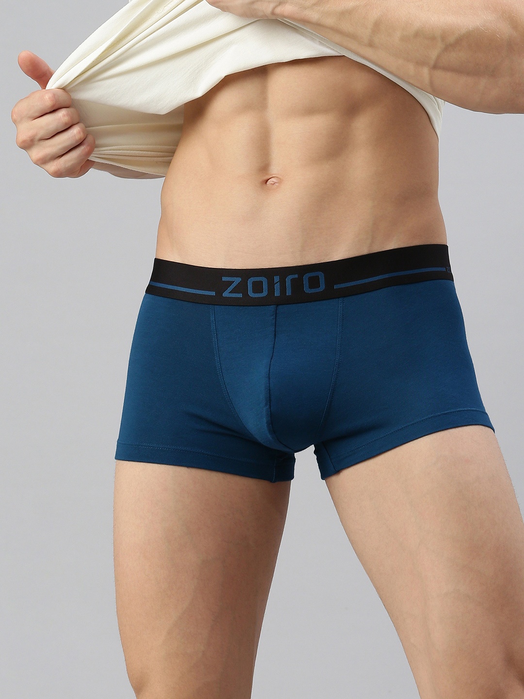 

Zoiro Men Outer Elasticated Modal Short Trunk 2422, Navy blue