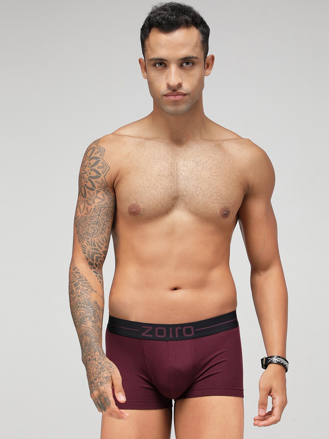 

Zoiro Men Men Outer Elasticated Modal Short Trunk 2422, Burgundy