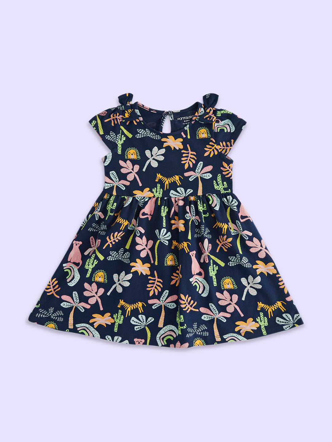 

Pantaloons Baby Girls Cotton Floral Dress, Navy blue