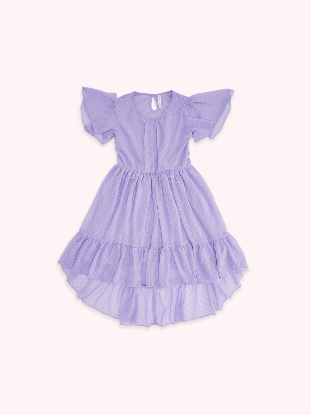 

Pantaloons Junior Girls High-Low Cotton Fit & Flare Dress, Lavender