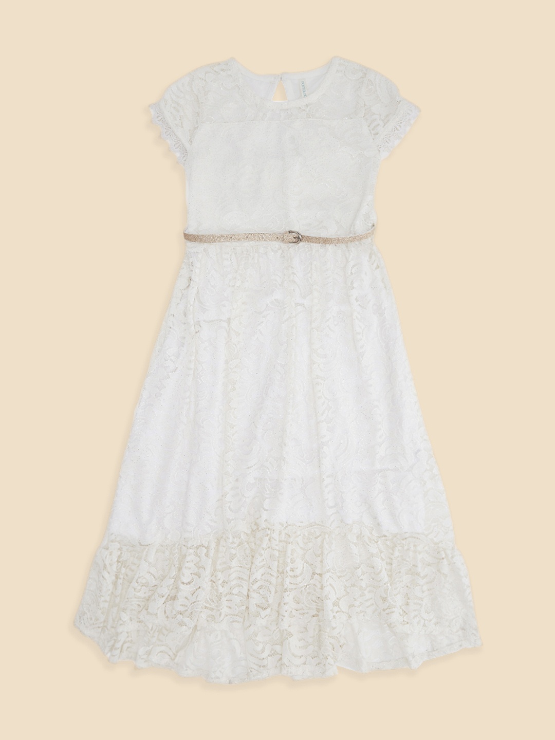 

Pantaloons Junior Maxi Dress With Belt, Off white