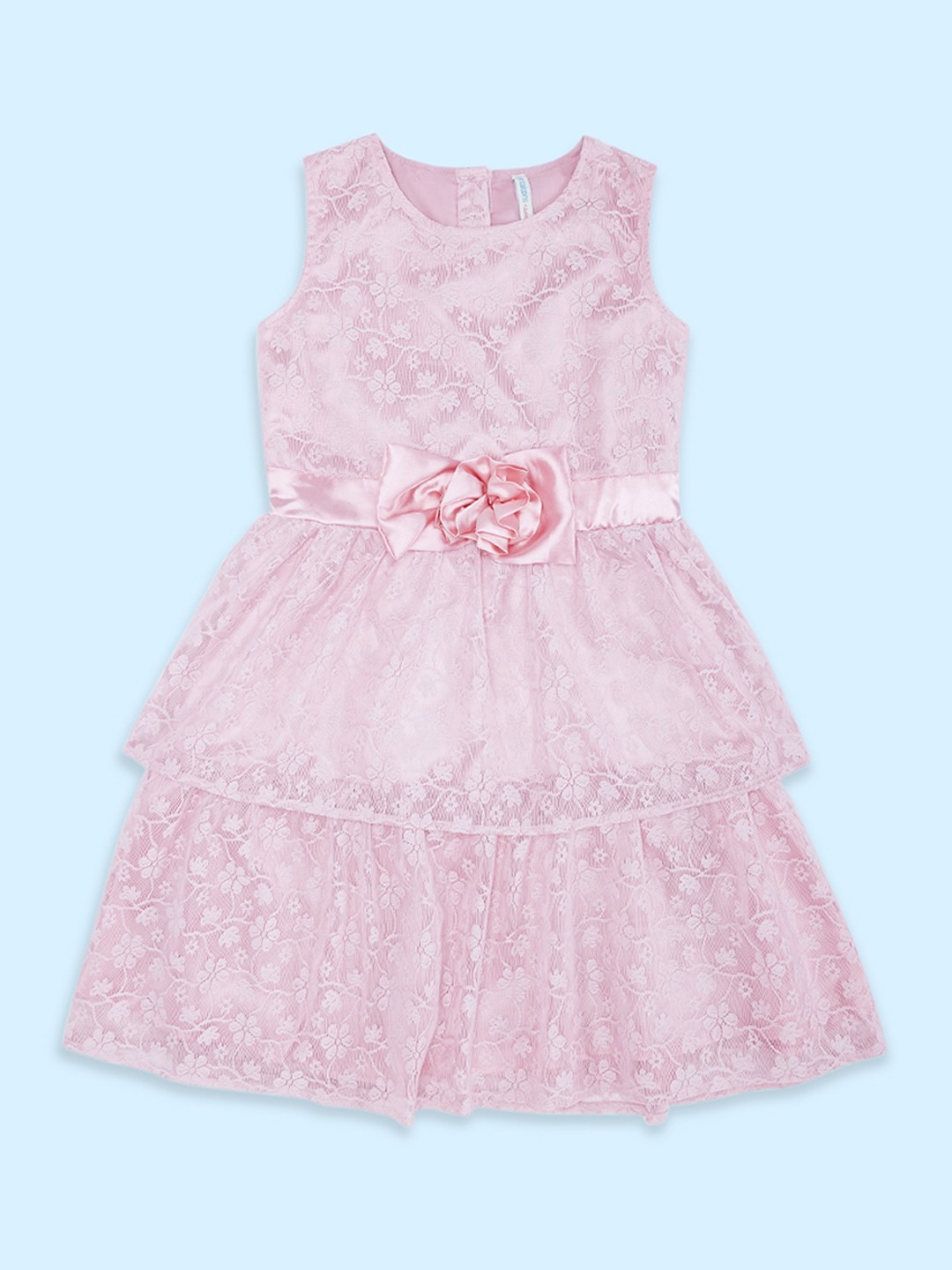

Pantaloons Junior Girls Floral Layered Cotton Dress, Pink
